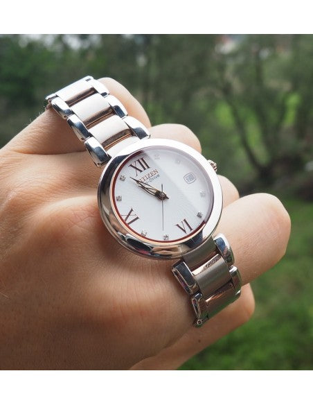 Citizen Eco-Drive Marne Diamond de dos tonos para mujer EO1116-57A