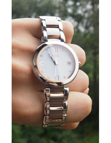 Citizen Eco-Drive Marne Diamond de dos tonos para mujer EO1116-57A