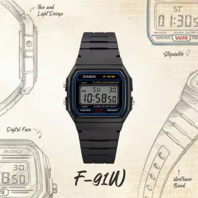 Casio Digital Classic F-91W-1