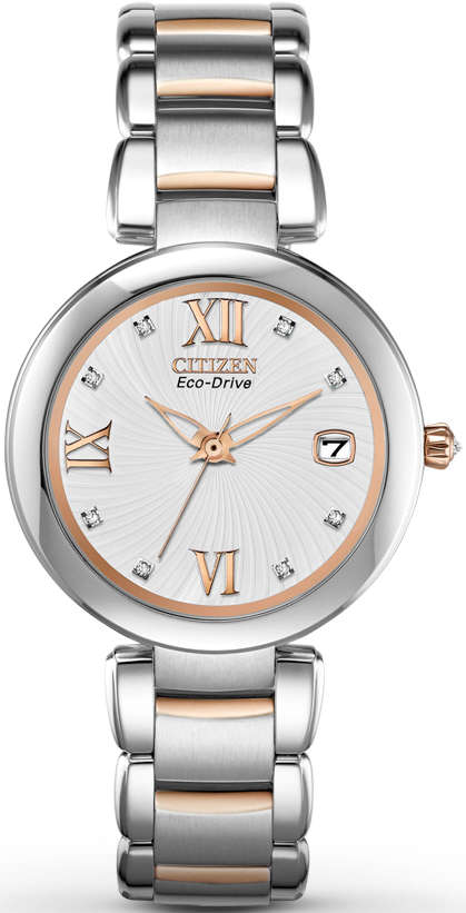Citizen Eco-Drive Marne Diamond de dos tonos para mujer EO1116-57A