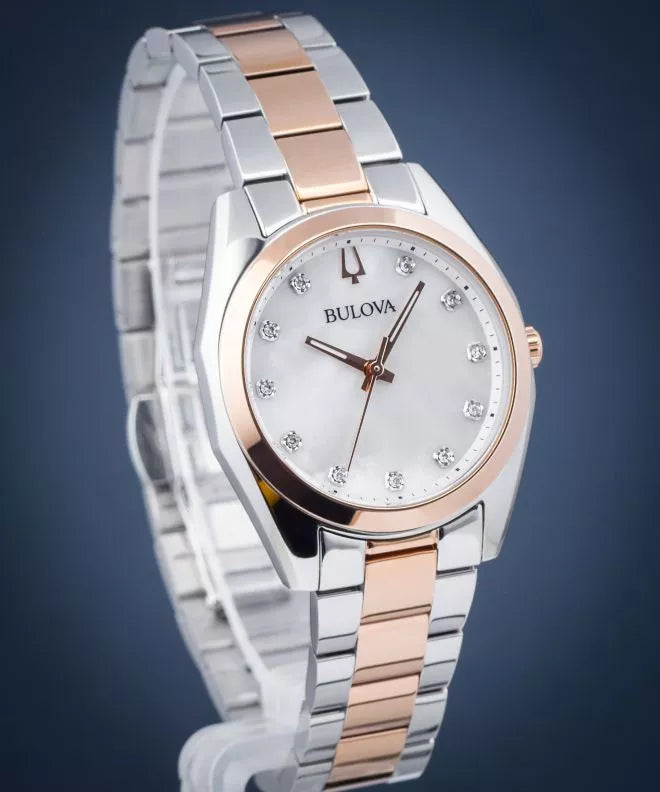 Bulova Surveyor con diamantes II 98P207 Madre perla