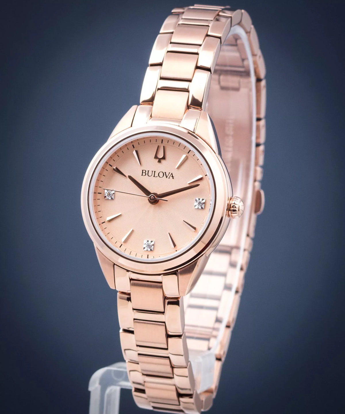 Bulova 97P151 II Sutton con diamantes para dama en tono rose gold
