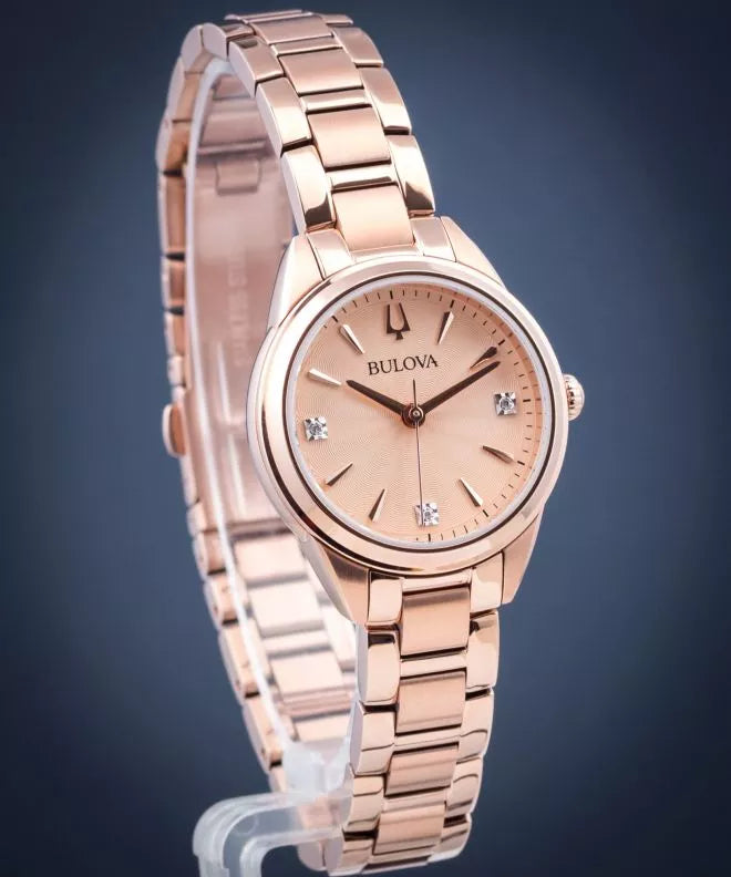 Bulova 97P151 II Sutton con diamantes para dama en tono rose gold